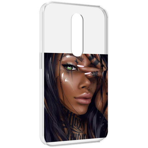 Чехол MyPads девушка-с-зелеными-глазами-яркими для Motorola Moto X Force (XT1585 / XT1581) задняя-панель-накладка-бампер