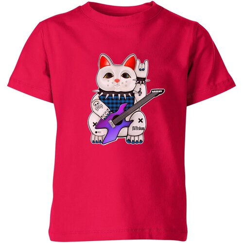 мужская футболка манэки нэко кот гитарист s красный Футболка Us Basic, размер 4, розовый