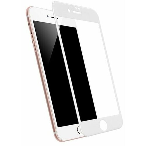 Стекло защитное 3D Gorilla Glass на экран для iPhone 7/8 Plus с белой рамкой