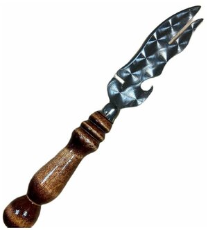 Нож многофункциональный туристический, для шашлыка, нержавеющая сталь, с деревянной ручкой