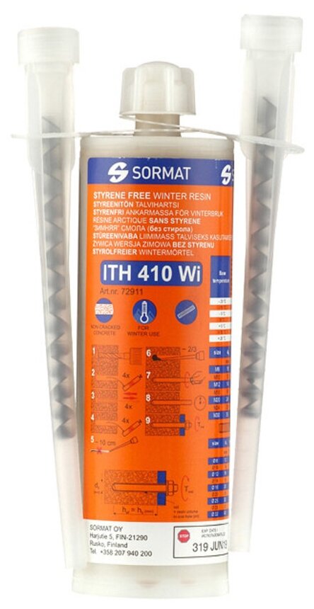 Химический анкер инжекционная масса 410 мл винилоэстровая смола Sormat зимний