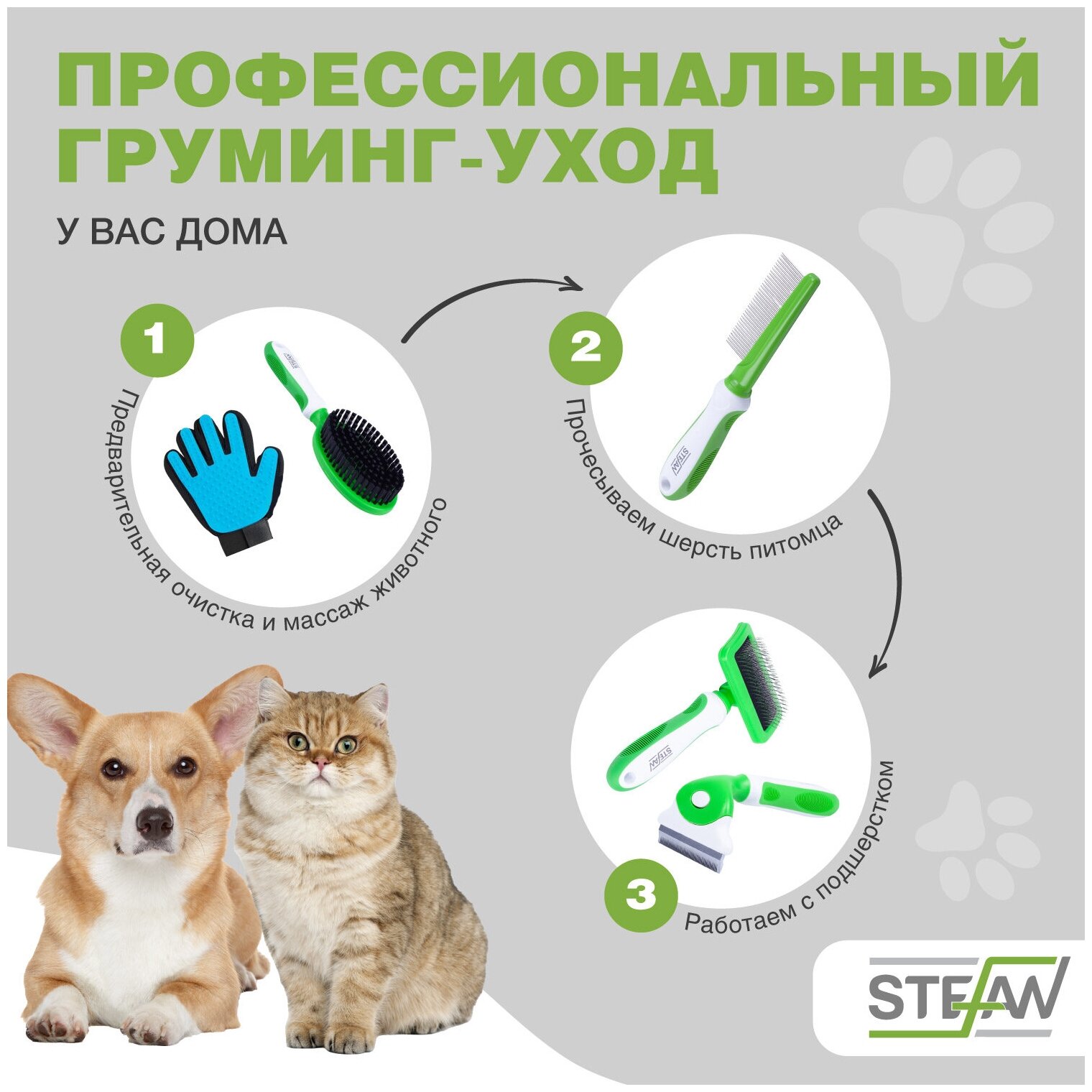 Расческа для шерсти кошек и собак универсальная STEFAN (Штефан), 36 зубьев, GС1036 - фотография № 4