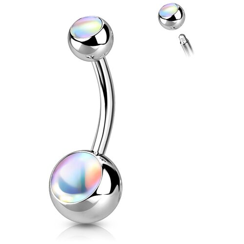 Пирсинг в пупок, длина стержня 10 мм, серебристый