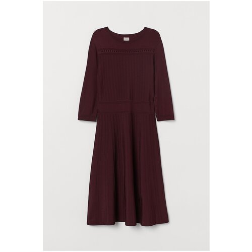 Платье H&M, в классическом стиле, свободный силуэт, размер XS, бордовый