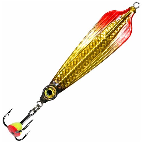 Блесна для рыбалки зимняя AQUA блик 6,0g, цвет 08 (золото, красно-черный металлик) 1 штука.
