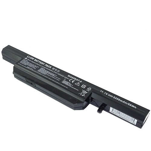 Аккумулятор (совместимый с W650BAT-6) для ноутбука Clevo W540 11.1V 5200mAh черный