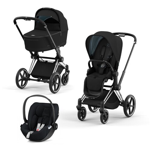 фото Коляска 3 в 1 cybex priam iv deep black шасси chrome black cbx by cybex