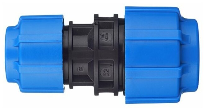 фото Муфта ПНД переходная 32x25мм. Предназначена для соединения труб разного диаметра и их фиксации. Не подвержена коррозии, обеспечивает герметичность сое