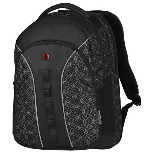 фото Рюкзак wenger sun 16'', черный со светоотражающим принтом, полиэстер, 35x27x47 см, 27 л