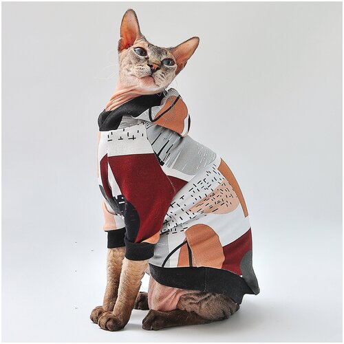 Одежда для кошек Элегантный Кот, толстовка Эстетика Геометрии , размер L