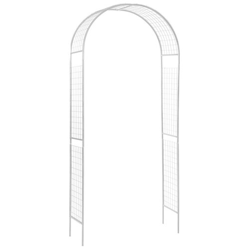 Арка садовая металлическая для растений (для сада) Сетка разборная белая,240х110х40см, труба d=16, d=10