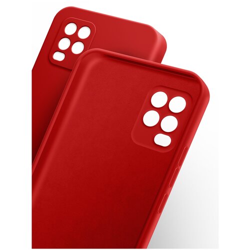 Чехол на Xiaomi Mi 10 Lite ( Ксиоми Ми 10 Лайт ) силиконовый бампер накладка с защитной подкладкой микрофибра красный Brozo