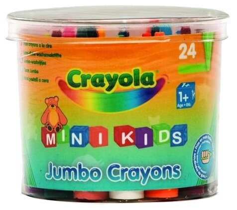 Crayola Восковые мелки для малышей в бочонке 24 шт 0784C