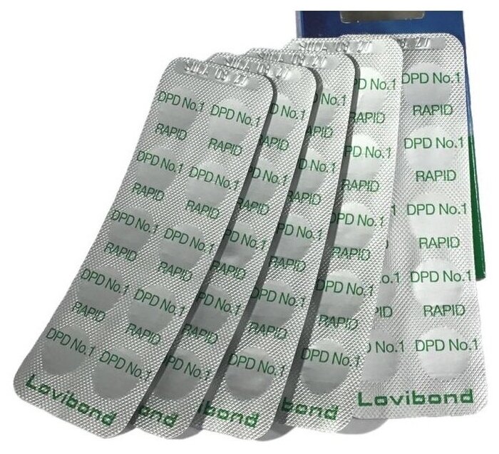 Тестерные таблетки для ручного тестера LOVIBOND Комплект (DPD-1 50шт + phenol red 50шт) - фотография № 3
