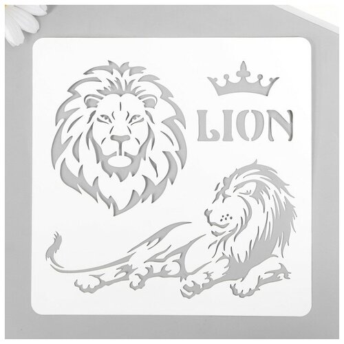 Трафарет для татуировки Лев 15х15 см 393₽