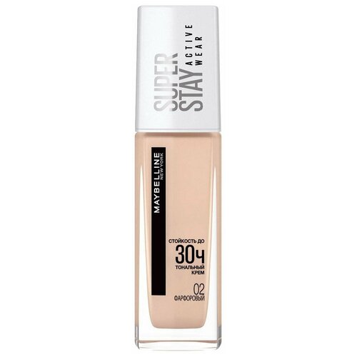 Maybelline New York Super Stay Active Wear Стойкий Тональный крем 30ч, тон 02 фарфоровый