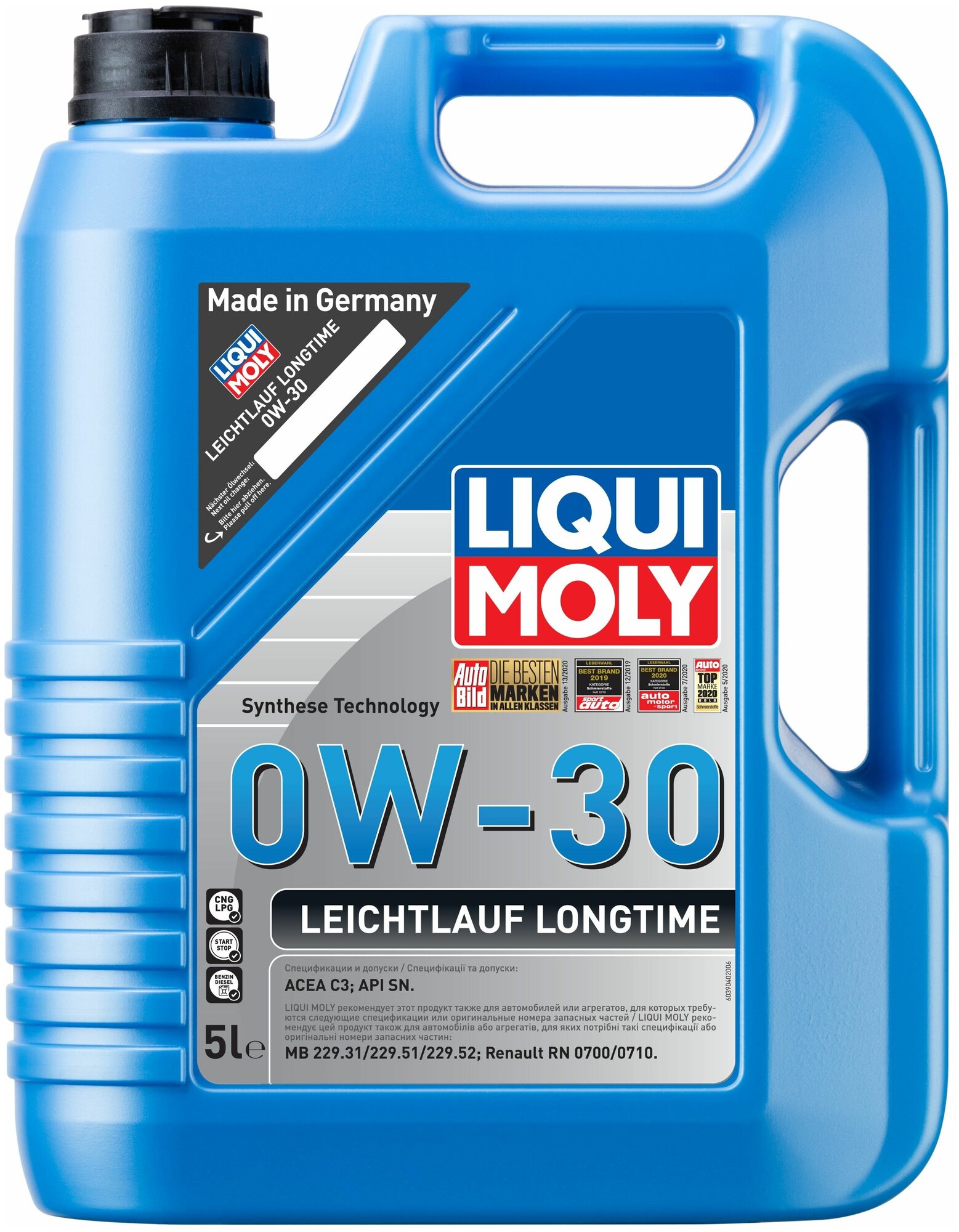 Синтетическое моторное масло LIQUI MOLY Leichtlauf Longtime 0W-30