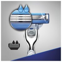 Набор Gillette чехол, гель для бритья Extra Comfort 75 мл, бритва Mach3 Turbo сменные лезвия: 2 шт.