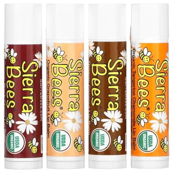 Sierra Bees Набор бальзамов для губ Ассорти, 4 шт, бесцветный