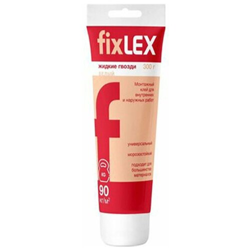 Клей монтажный Lex FixLex Жидкие гвозди, 300 г, белый