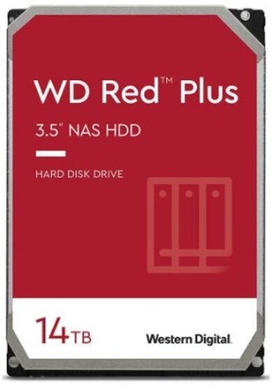 Жесткий диск 3.5" Western Digital WD Red Plus 14 ТБ, SATA III, 512 Mb, 7200 rpm (WD140EFGX)