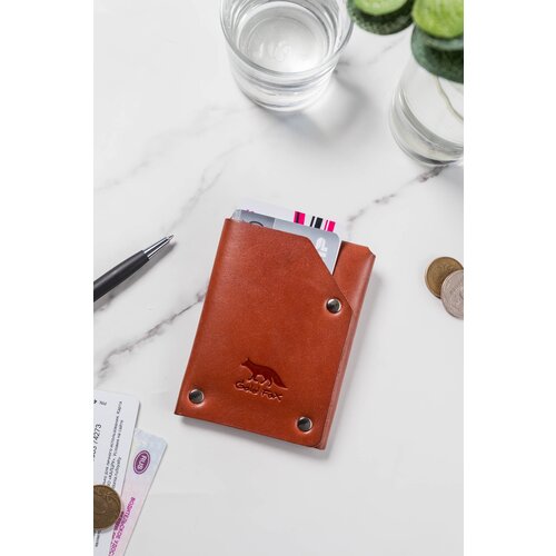 фото Картхолдер натуральная кожа, кредитница кожаная, кошелек gold fox