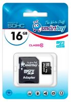 Карта памяти SmartBuy microSDHC Class 10 16GB + SD adapter