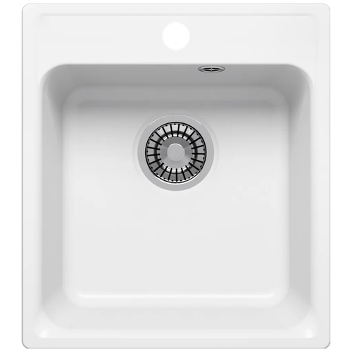 Врезная кухонная мойка 43х48см, Reflection Quadra RF0243, матовое белый кухонная мойка reflection quadra серый rf0243gr