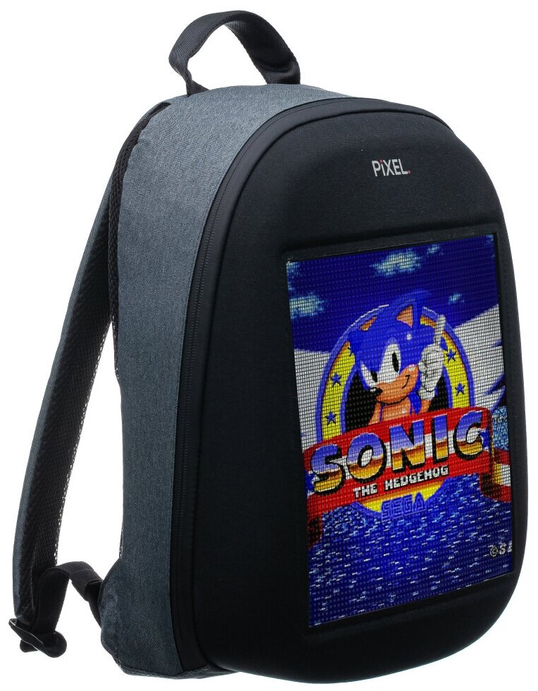 Pixel Bag Рюкзак с LED-дисплеем PIXEL ONE - GRAFIT (серый), мод. PXONEGR02