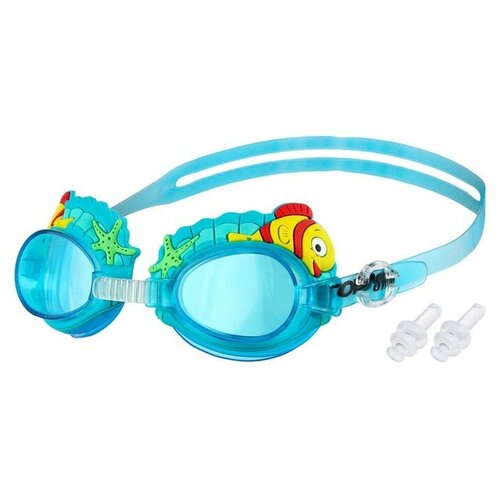 Очки для плавания детские ONLYTOP Ракушки, беруши 1 шт