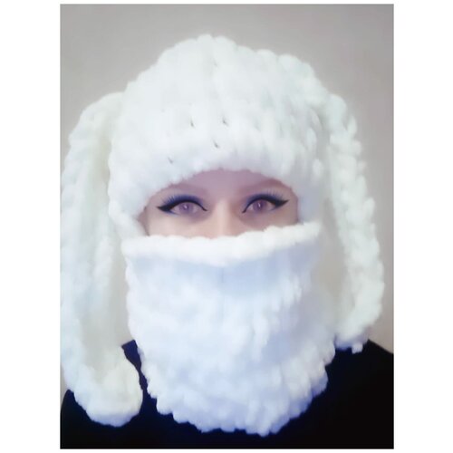 фото Балаклава с ушами/вязанная балаклава/шапка с ушами/вязаная балаклава с ушками/ шапка женская не определен