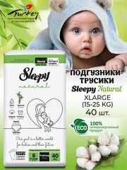 Подгузники трусики детские Sleepy Natural р.6 (15-25 кг) 40 шт