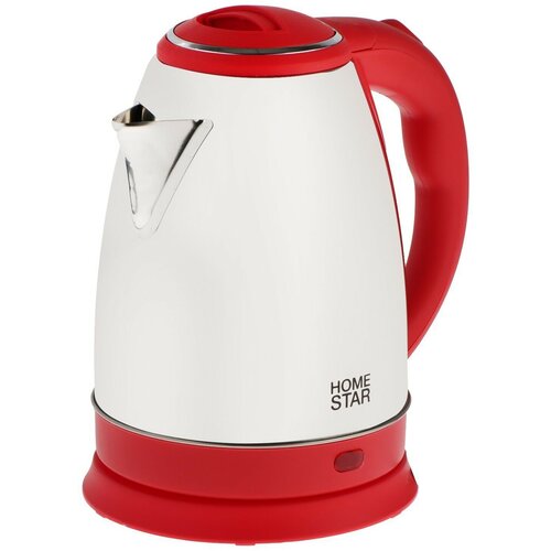 Чайник электрический Homestar HS-1028, металл, 1.8 л, 1500 Вт, серебристо-красный чайник электрический homestar hs 1028 металл 1 8 л 1500 вт серебристо красный