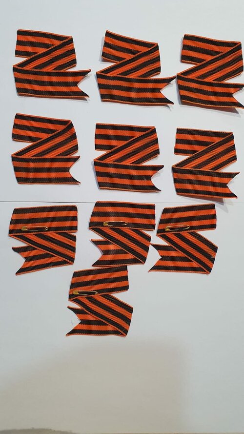 Комплект брошей Павловопосадская платочная мануфактура, 10 шт., оранжевый, черный