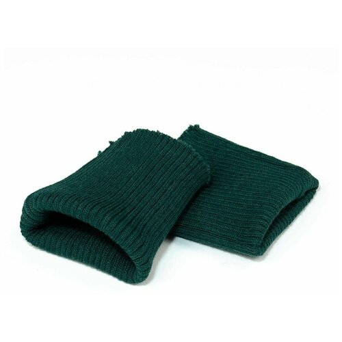 Манжеты трикотажные, полушерсть, цвет темно-зеленый, 124-020