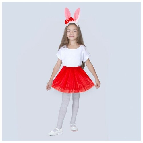 фото Карнавальный набор «зайка с бантиком», ободок, юбка красная, 3-7 лет страна карнавалия