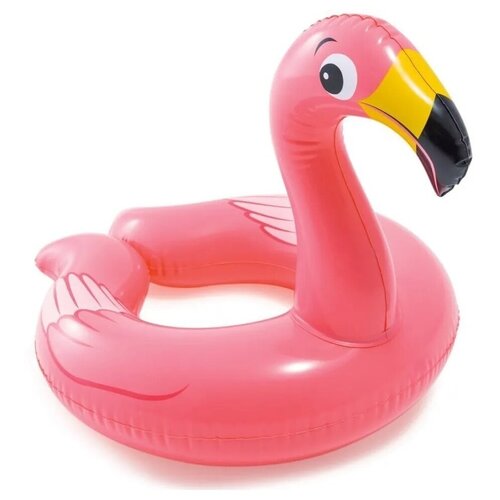 круг для плавания intex animal split ring розовый фламинго 76 х 55 см разъемный Надувной круг фламинго разъемный, 3-6 лет, Intex