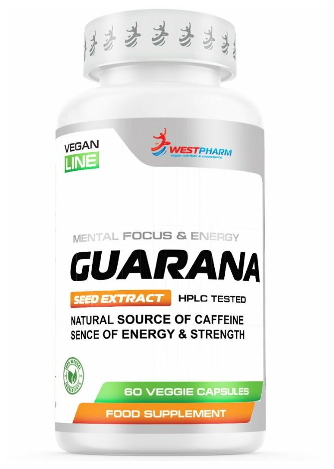 Westpharm / ВестФарм / Vegan line / Guarana / Гуарана / Жиросжигатель / Для похудения / 60 капсул