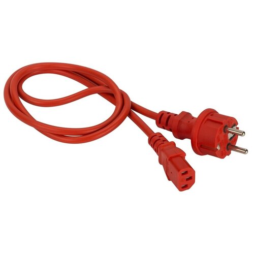 Шнур питания C13-Schuko прямая 3х075 220В 10А красный 1 метр LAN-PP13SH-10-RD 631₽