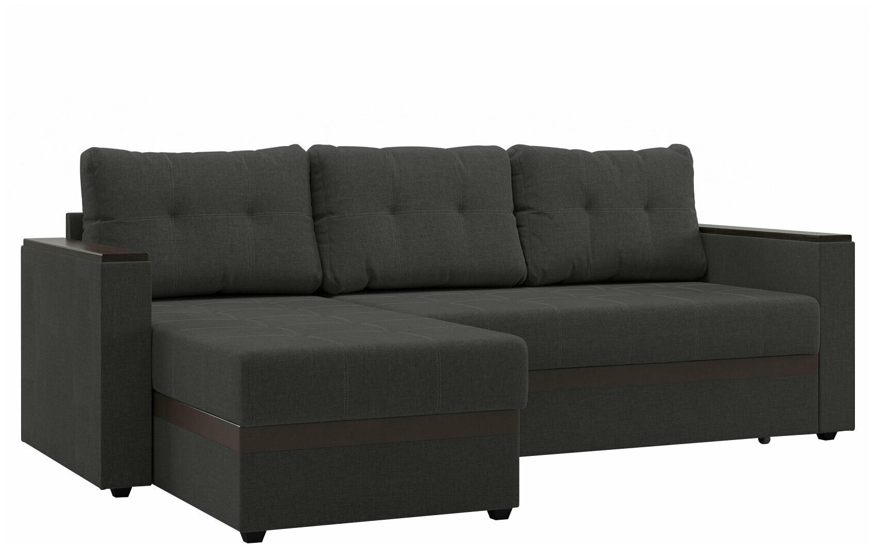Угловой диван Первый Мебельный Атланта Лайт Серый, рогожка