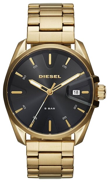 Наручные часы DIESEL MS9 DZ1865 мужские, кварцевые, подсветка стрелок, водонепроницаемые, золотой