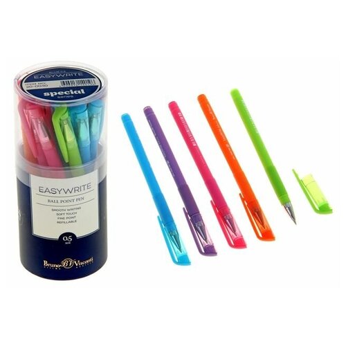 Ручка шариковая EasyWrite Special, узел 0.5 мм, синие чернила, матовый корпус Silk Touch, микс, 3 штуки ручка шариковая зайка с выбором цвета чернила 10 цветов с фигуркой 3 штуки