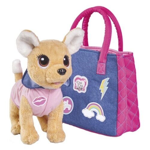фото Мягкая игрушка Simba Chi chi love Собачка Городская мода с сумочкой и стикерами 20 см