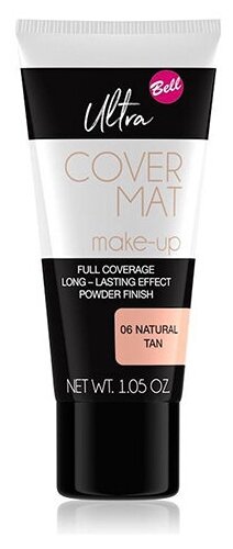 Тональная основа для лица `BELL` ULTRA COVER MAT MAKE-UP тон 06 матирующая