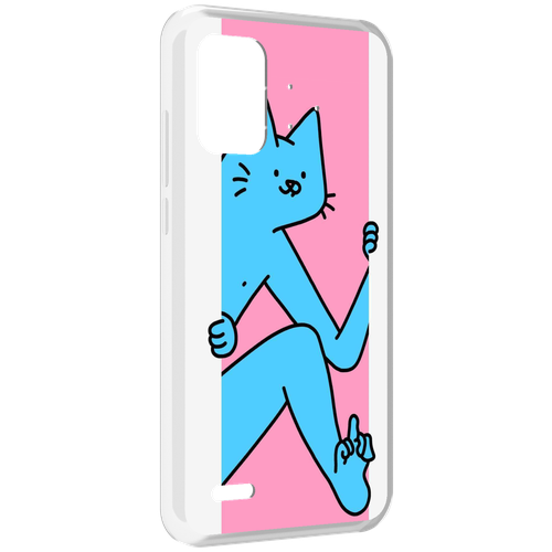 Чехол MyPads голубой кот в дверце для UMIDIGI Bison Pro задняя-панель-накладка-бампер чехол mypads голубой кот в дверце для umidigi power 5 задняя панель накладка бампер