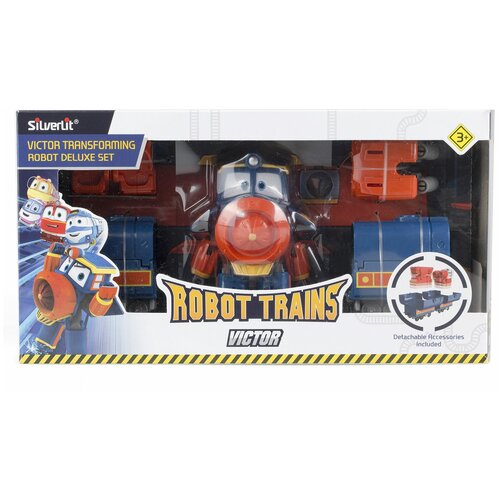 Трансформер Robot Trains Роботы Поезда Виктор (делюкс), 13см, 2 вагона