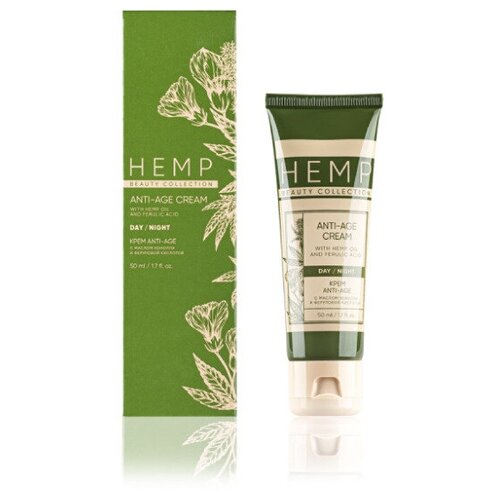 Крем ANTI-AGE с экстрактом конопли и феруловой кислотой. Крем для интенсивной регенерации клеток кожи.