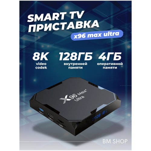 Смарт ТВ приставка Smart TV Box X96 Max Plus Ultra 4/128GB Android 11.0 Amlogic S905X4