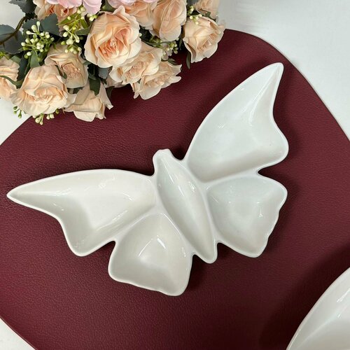 Менажница Бабочка 28*12см белая (керамика) ТОиТО