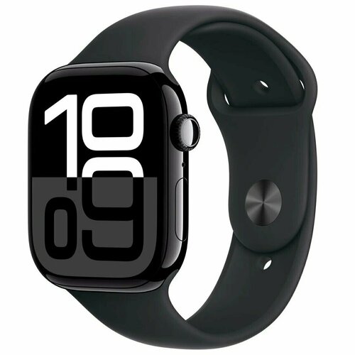 Умные часы Apple Watch Series 10 46mm Aluminium Case Jet BlackBlack Sport Band 44259₽